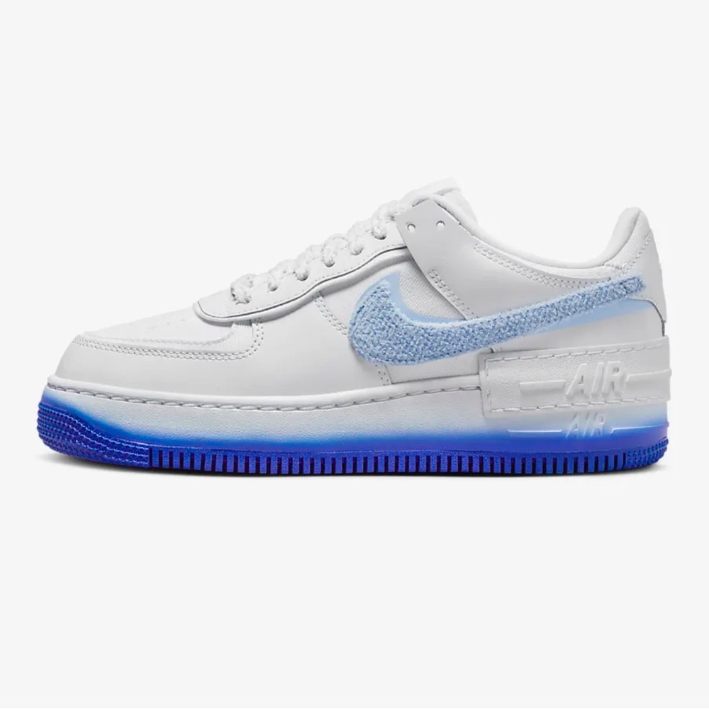 Nike Air Force 1 Shadow White/Blue Sneakers - Size 6